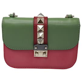 Valentino, Bags, Valentino Rockstud Bag Spike Format Medium Likenew Red  Color Golden Har