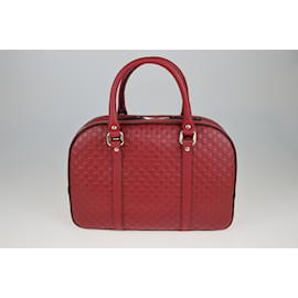 Gucci-Petit sac Boston rouge Microguccissima-Rouge