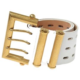 Versace Cinto largo branco com fivela quadrada Branco