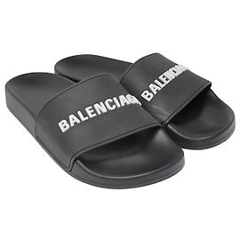 Balenciaga Schwarze Logo-Slide Schwarz