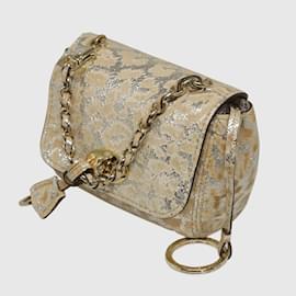 Mulberry-Gold Micro Lily Pouch-Golden