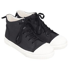 Loewe black/Baskets à lacets blanches taille moyenne Noir