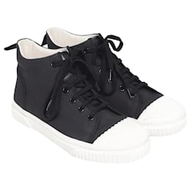 Loewe-Black/White Mid Rise Lace up Sneakers-Black