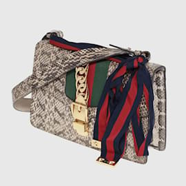 Gucci-Bolsa de Ombro Pequena Sylvie Multicolor em Pele de Cobra-Multicor