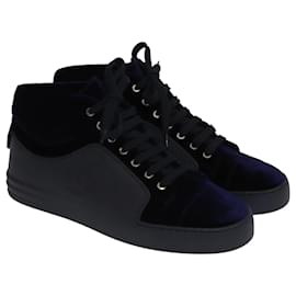 Chanel-Navy Blue CC High Top Sneakers-Blue