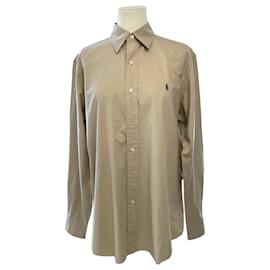Ralph Lauren-Camicia ricamata con logo beige-Beige