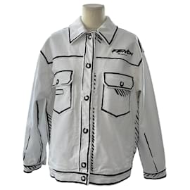 Fendi-White California Sky Denim Jacket-White