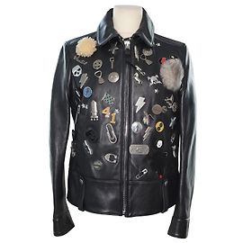 Coach Black Forever Racer Pin Jacket Black