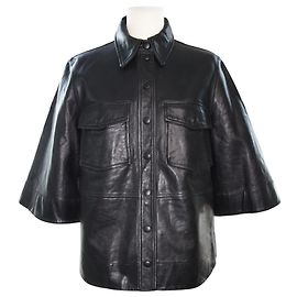 Ganni Giacca camicia abbottonata nera Nero