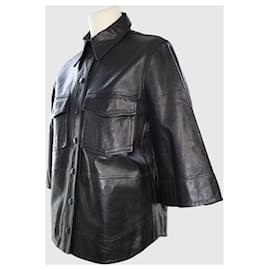 Ganni-Black Button Down Shirt Jacket-Black