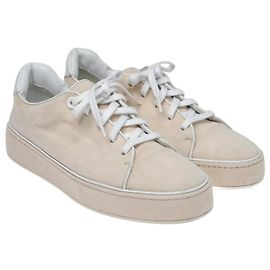 Loro Piana Baskets basses à lacets beiges Nuages Beige