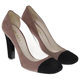 Prada-Two Tone Square Toe Pumps-Other