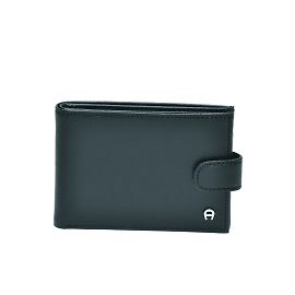 Aigner Black Folded Card Holder Wallet Black