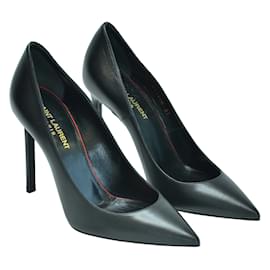 Saint Laurent-Black Anja Pointed Toe Pumps-Black
