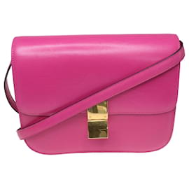 Céline-Pink Medium Classic Box Flap Bag-Pink