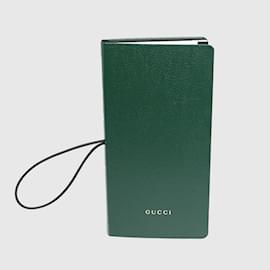 Gucci-Grünes Notizbuch m/ Akkordeon-Kartenhalter-Grün
