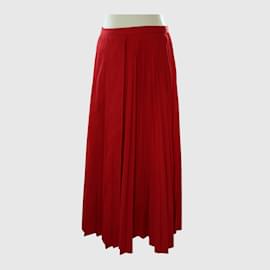 Valentino-Red Pleated Skirt-Red
