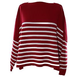 Valentino rojo/Jersey de rayas extragrande blanco Roja