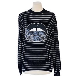 Markus Lupfer pull lèvres orné de sequins Noir