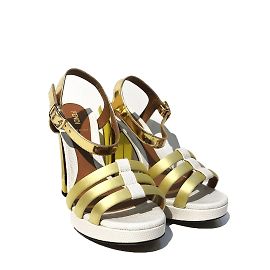 Fendi Chameleon Platform Sandals Golden