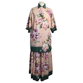 Dolce & Gabbana-Conjunto de blusa e saia com estampa floral multicolorida-Multicor
