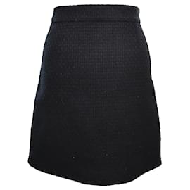 Gucci-Black Tweed A Line Mini Skirt-Black