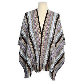 Missoni Multicolor Zigzag Fringe Cape Multiple colors