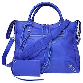 Balenciaga-Bleu Fluo Motorcycle City Bag-Other