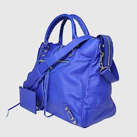 Balenciaga-Bleu Fluo Motorcycle City Bag-Other