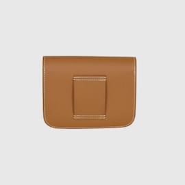 Shop HERMES Calvi 2023 SS Plain Leather Folding Wallet Small