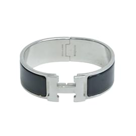 Hermès-Black/Silver Clic Clac H Bracelet-Black