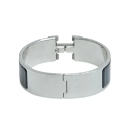 Hermès-Black/Silver Clic Clac H Bracelet-Black
