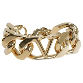 Valentino-Bracelet en métal doré à chaîne avec logo V-Doré