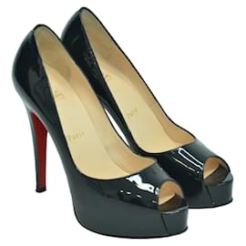 Christian Louboutin-Zapatos de plataforma negros con plataforma peep toe para mujer-Negro