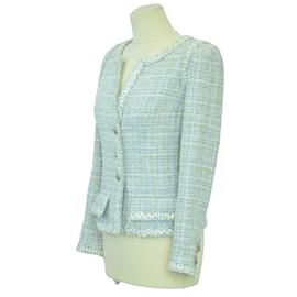 Chanel-Light Grey Vintage Boucle Tweed Suit Jacket - SS09-Grey