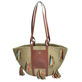 Chloé-ChloeBrown Tassel Large Basket Bag-Brown