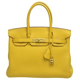 Hermès-Birkin jaune 30 avec GHW-Jaune