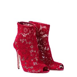 Dolce & Gabbana Rote Spitzen-Stiefeletten Rot