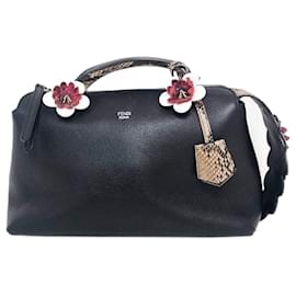 Fendi-Fendi petit sac By The Way Boston avec poignée en python-Noir