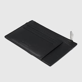 Montblanc-Porte-cartes zippé noir à plaque logo-Noir