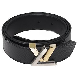 Louis Vuitton Schwarzer Epi LV Twist-Gürtel Schwarz