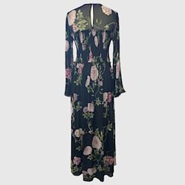 Giambattista Valli-Black/Multicolor Floral Printed Maxi Dress-Black
