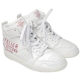 Valentino-White Atelier High Top Sneakers-White