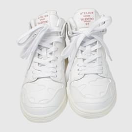Valentino-Weiße Atelier-High-Top-Sneaker-Weiß
