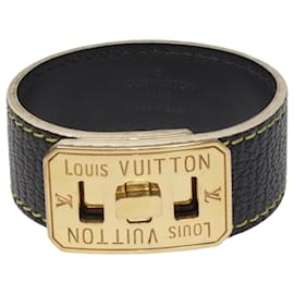 Louis Vuitton-Schwarzes Vintage-Wickelarmband mit Drehverschluss-Schwarz