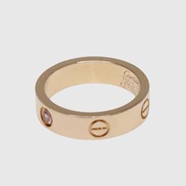 Cartier-Rose Gold Love Band with Pink Sapphires Stone Ring-Golden