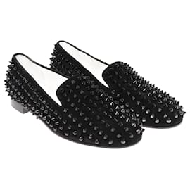 Christian Louboutin-Black Dandelion Spike Slip On-Black
