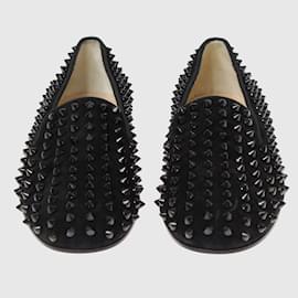Christian Louboutin-Black Dandelion Spike Slip On-Black