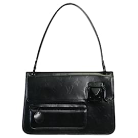 Louis Vuitton-Black monogram Vernis leather square Op Art pouchy-Black