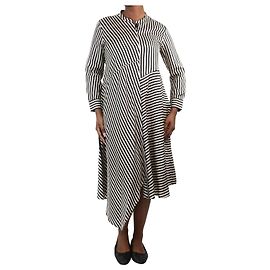 Dorothée Schumacher Cream striped silk midi dress - size M Cream